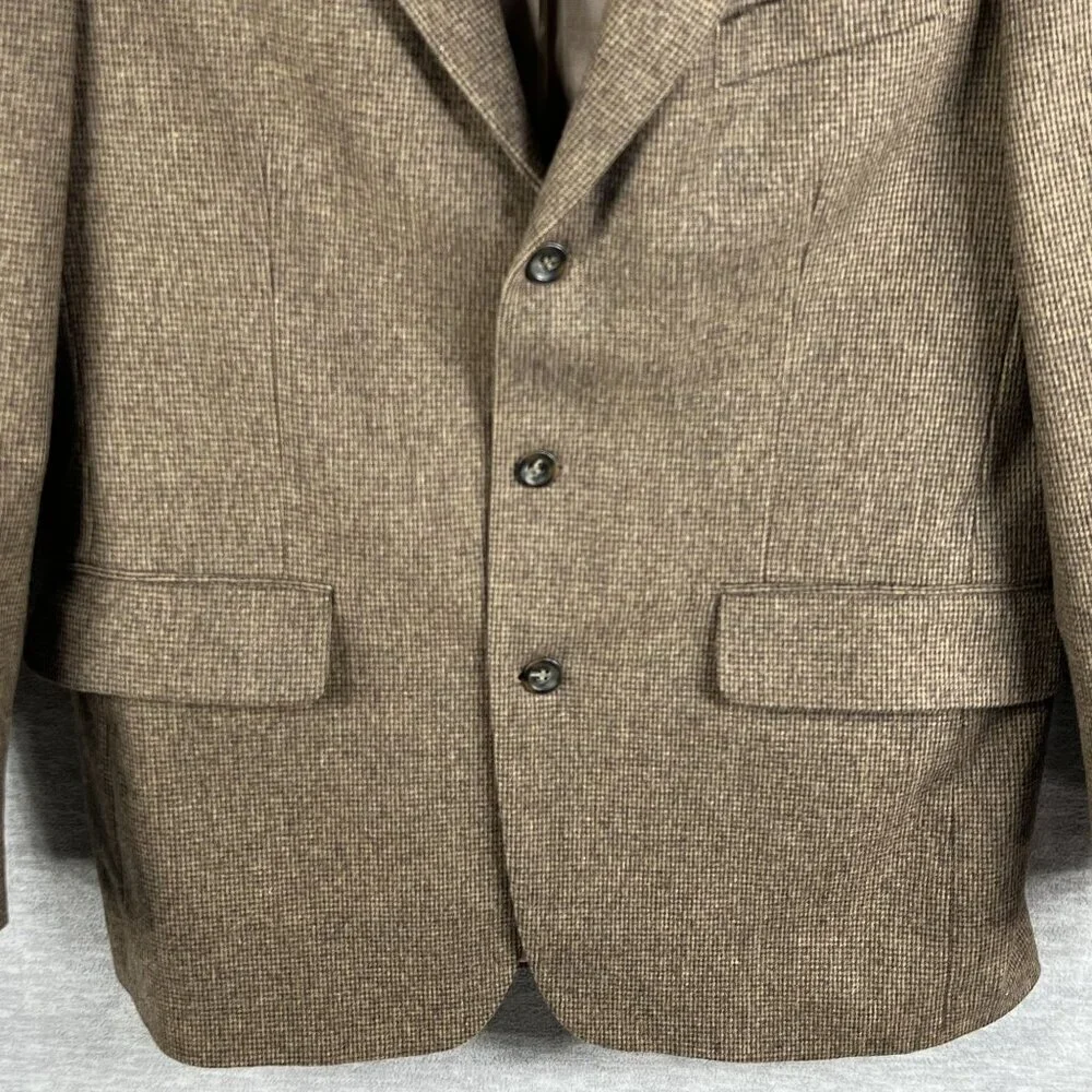 John Ashford Mens 41R Brown Soft Wool Camelhair Blend Tweed Sport Coat Old Money